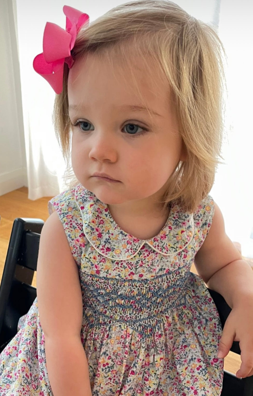 Bella Blue, Pink and Yellow Floral Smock Dress - Cou Cou Baby