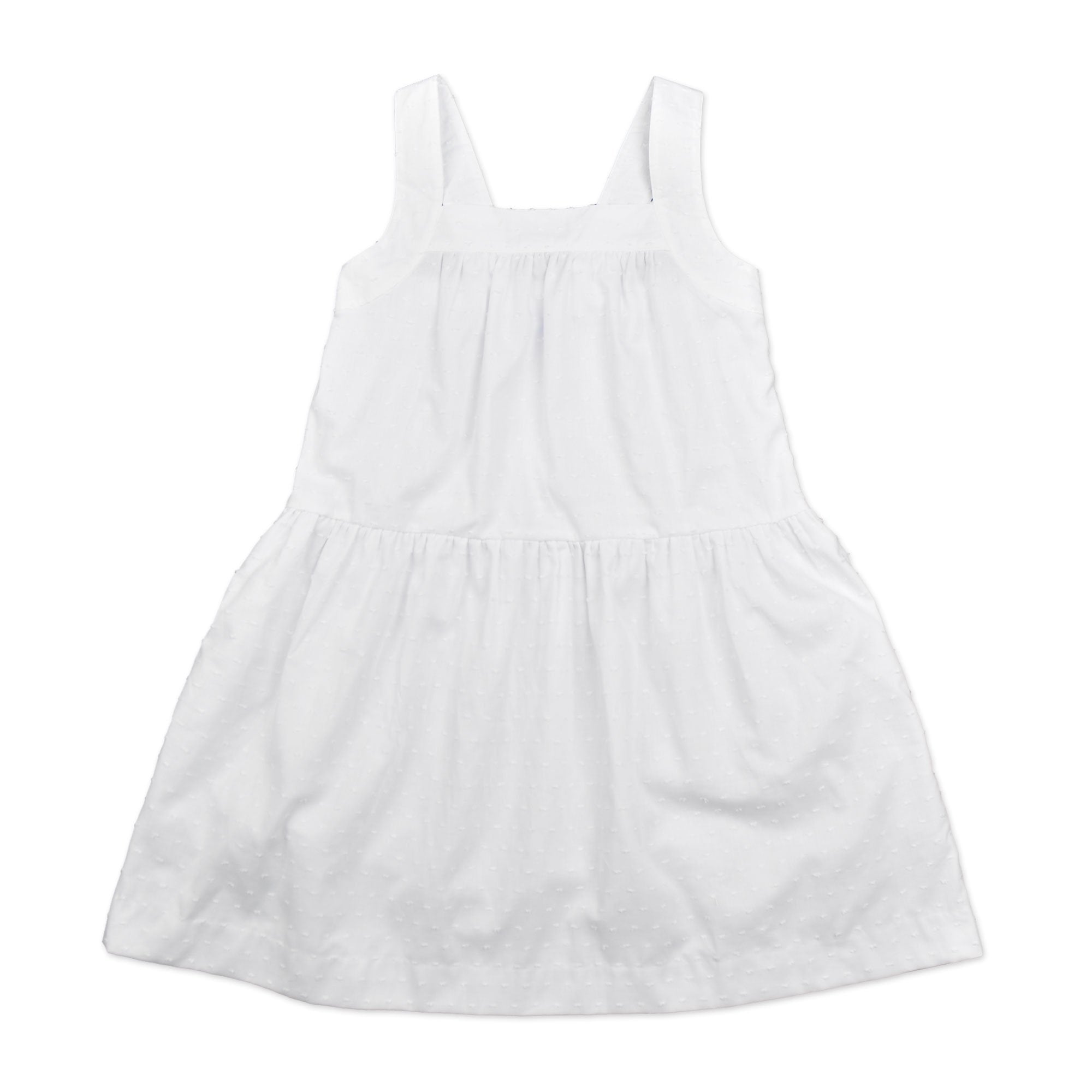 Camilla Dress In White Swiss Dot Cotton - Cou Cou Baby
