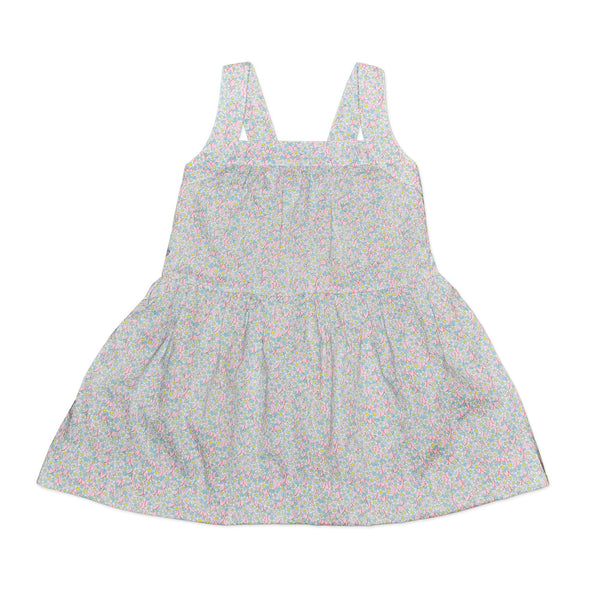Camilla Dress In Pale Pink And Blue Floral - Cou Cou Baby