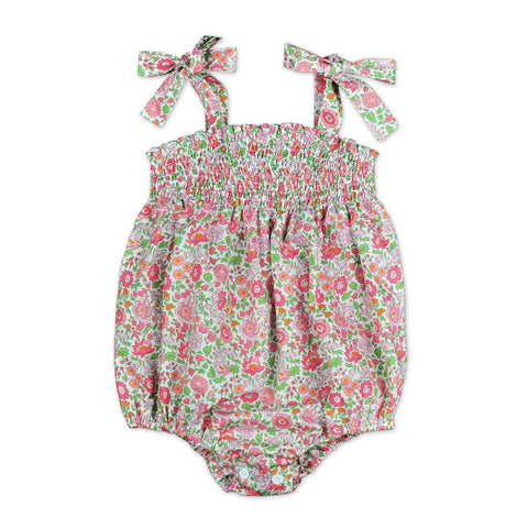 Pale Pink Liberty Smocked Romper - Cou Cou Baby