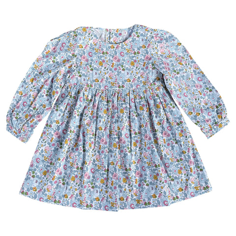 Ellie Pale Blue Liberty Print Dress - Cou Cou Baby
