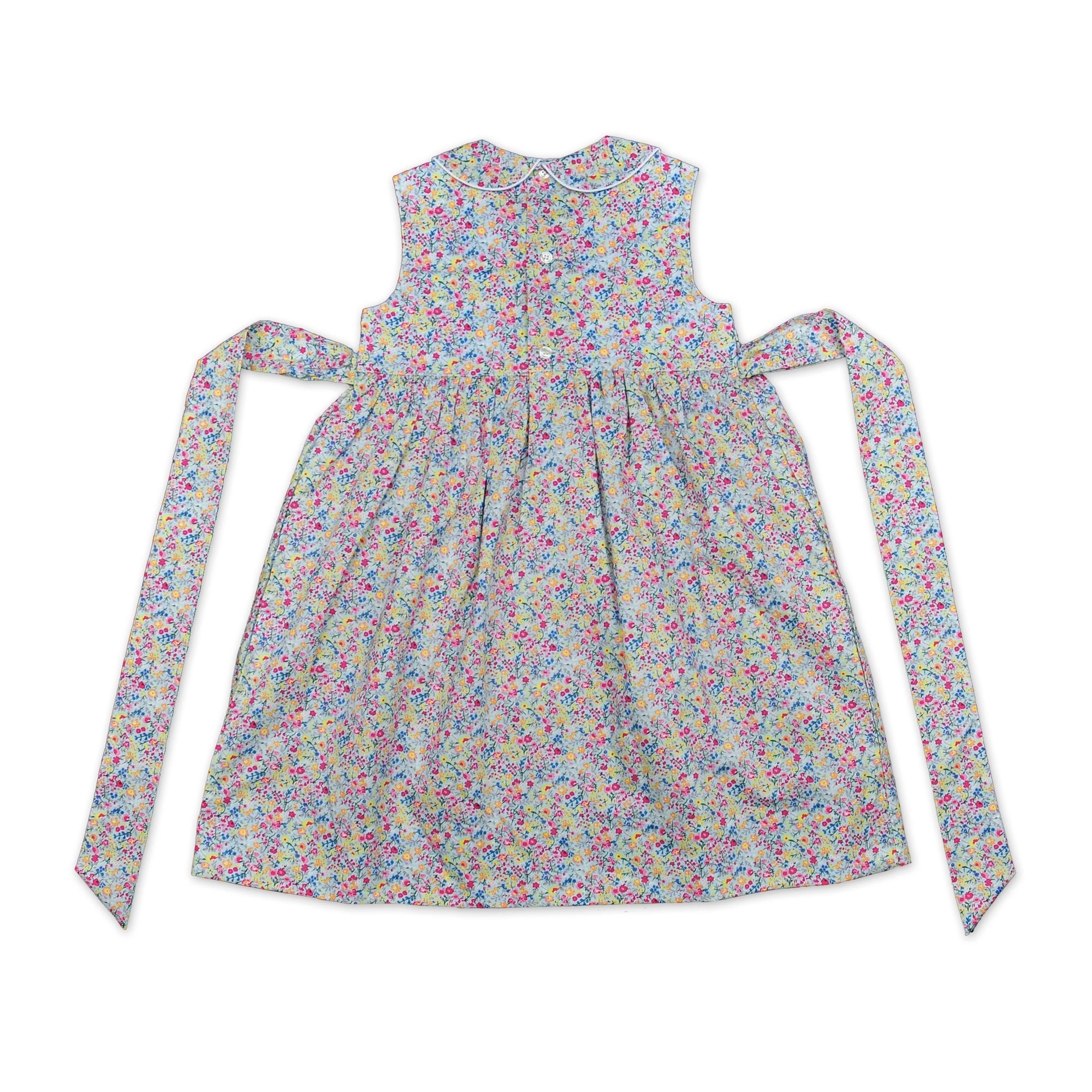 Bella Blue Floral Smock Dress - Cou Cou Baby