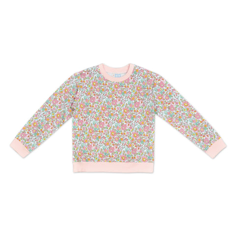 Bessie Pink Liberty Print Sweater - Cou Cou Baby