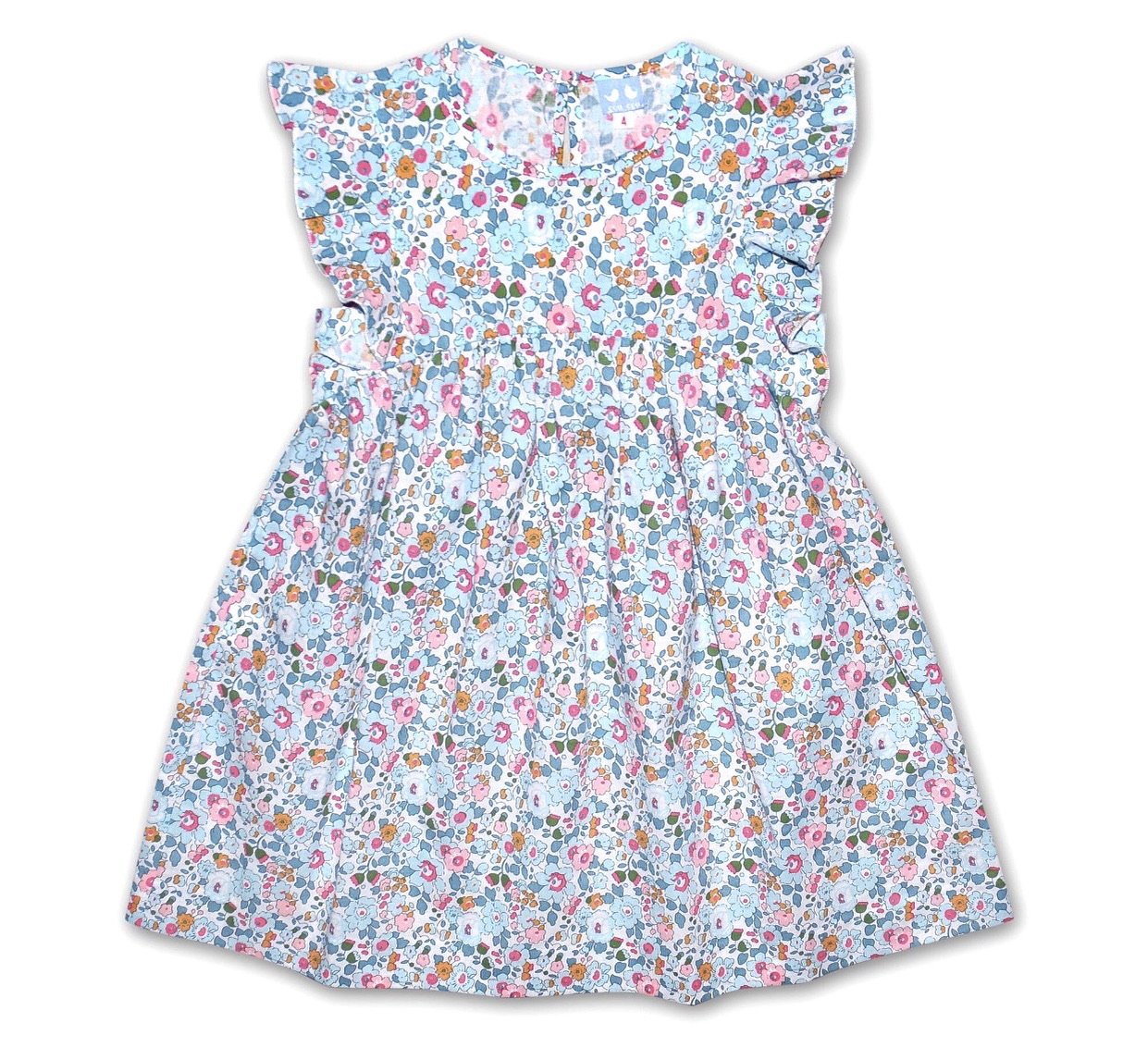 Frill Sleeve Pale Blue Liberty Print Dress - Cou Cou Baby