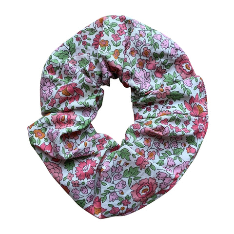 Hair Scrunchie In Pink And Green Liberty Print - Cou Cou Baby