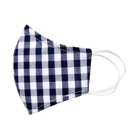 Face Mask In Navy Gingham - Cou Cou Baby