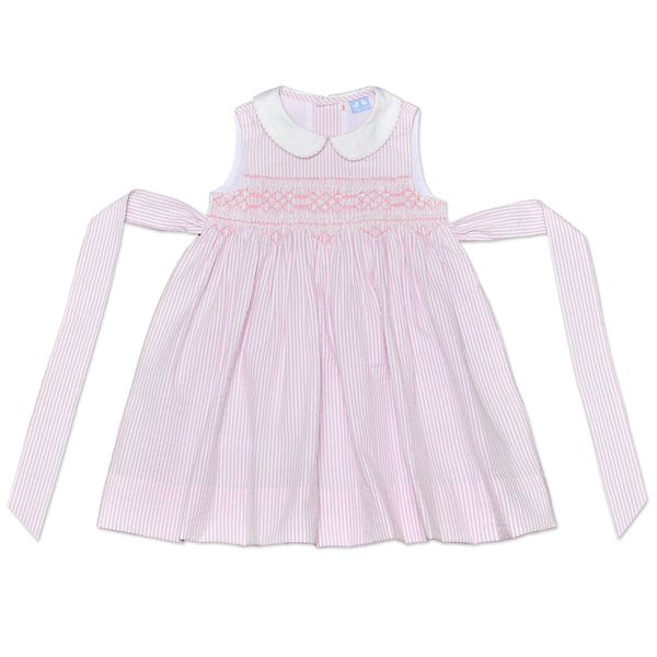 Bella Pink And White Stripe Smock Dress - Cou Cou Baby