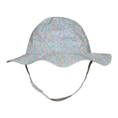 Florrie Hat In Pale Pink And Blue Floral - Cou Cou Baby