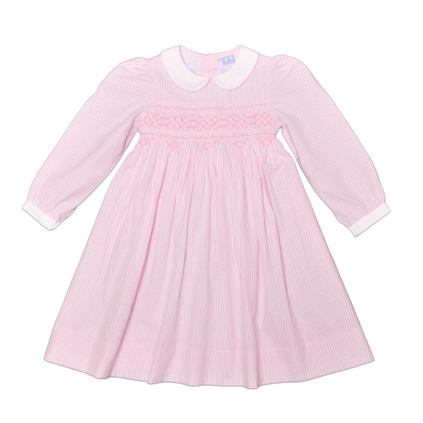Chloe Pink And White Stripe Smock Dress - Cou Cou Baby