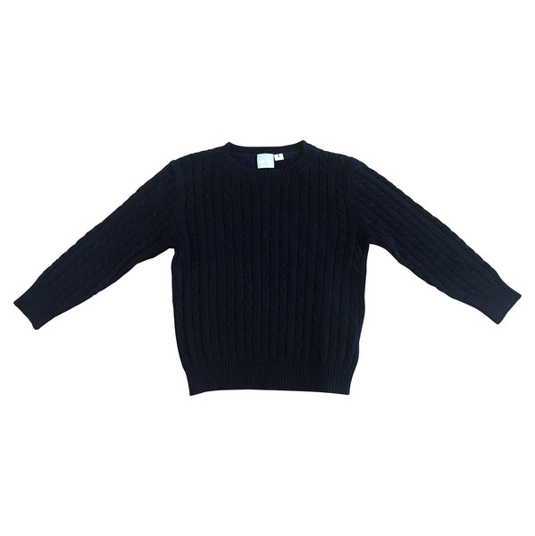 Cashmere Cable Knit Jumper In Navy - Cou Cou Baby