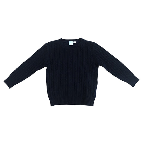 Cashmere Cable Knit Jumper In Navy - Cou Cou Baby