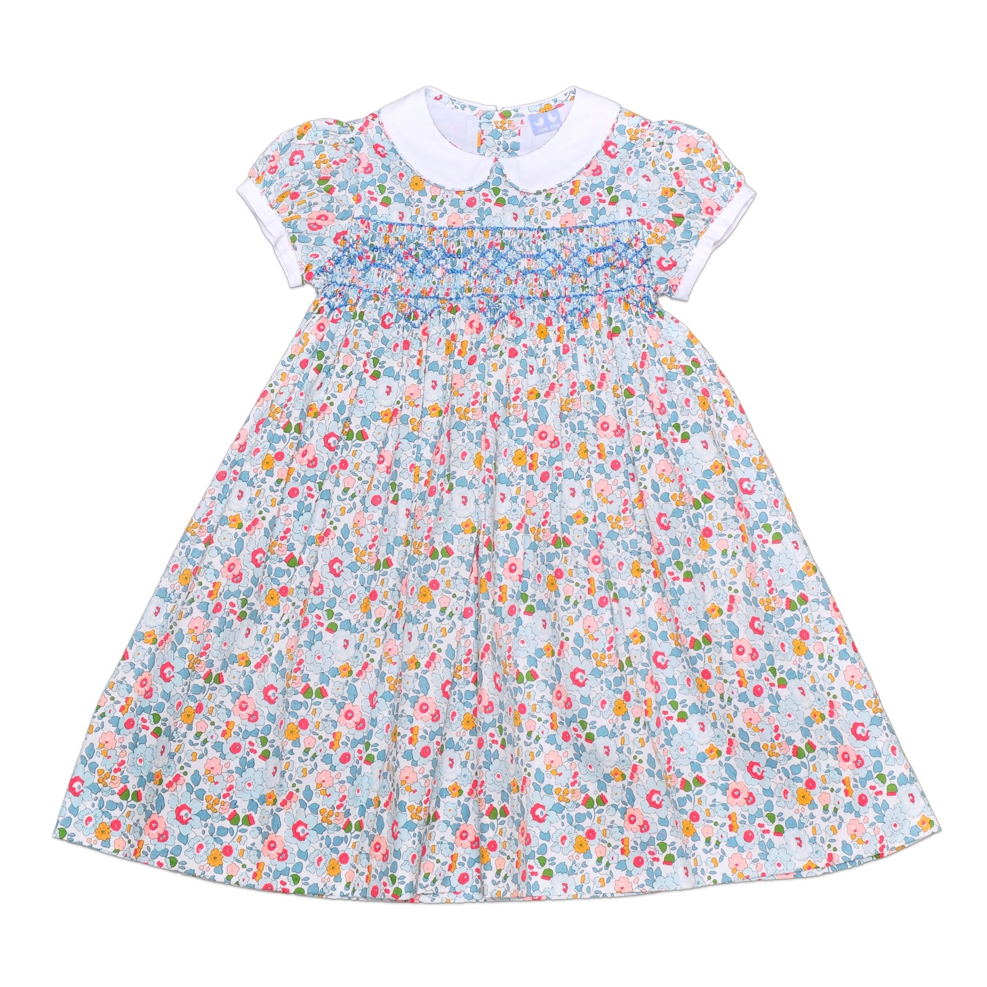 Bella Pale Blue Liberty Print Smock Dress Bella Pale Blue Liberty Print Smock Dress