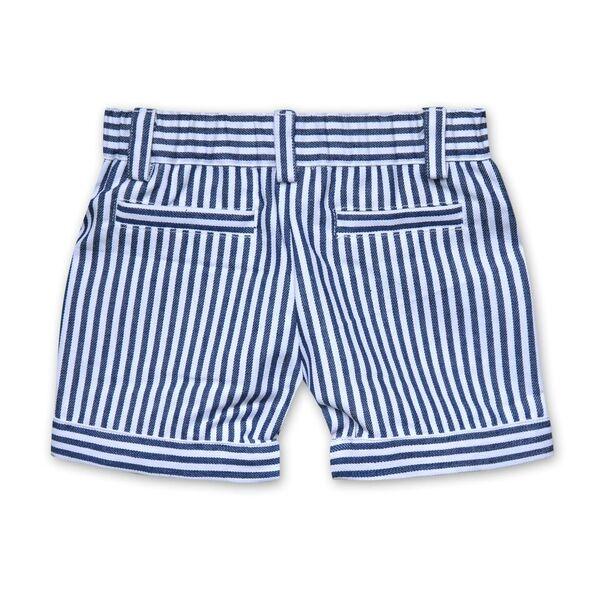 Denim Stripe Shorts In Navy And White - Cou Cou Baby