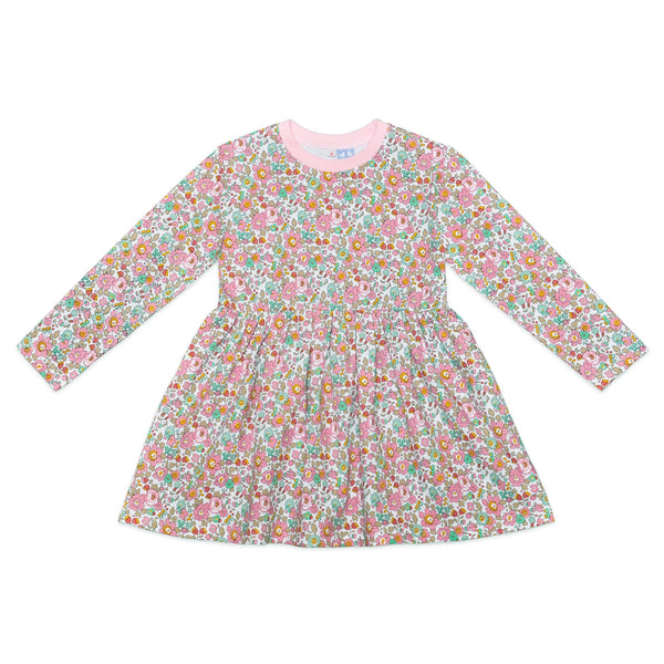 Bessie Pale Pink Liberty Print Sweat Dress - Cou Cou Baby