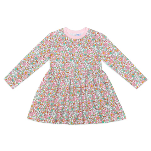 Bessie Pale Pink Liberty Print Sweat Dress - Cou Cou Baby