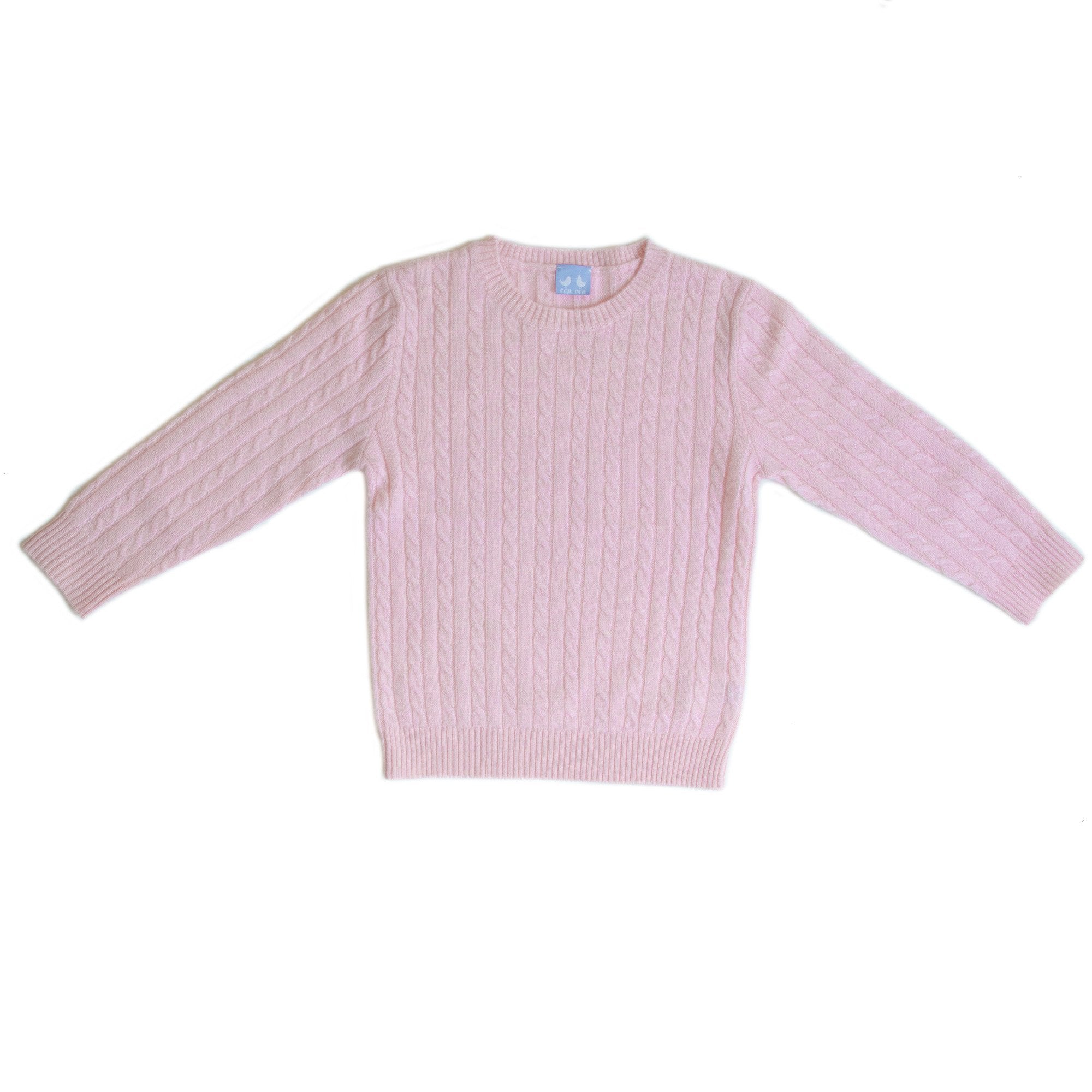 Cashmere Cable Knit Jumper In Pink - Cou Cou Baby
