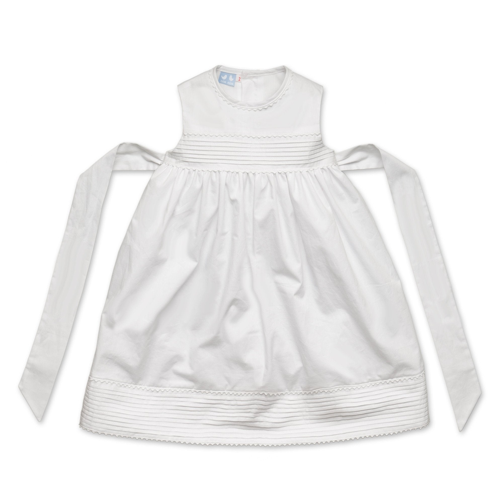 Pleated Dress In White - Cou Cou Baby