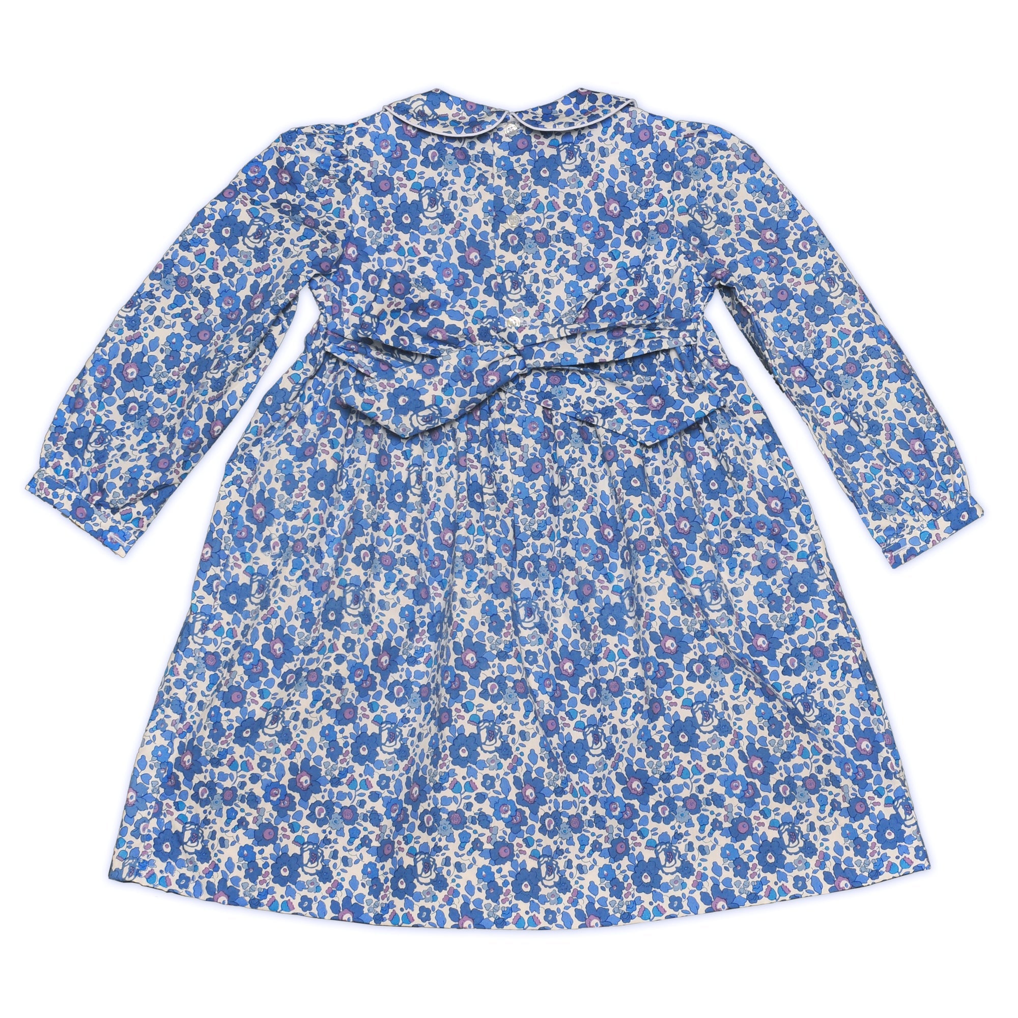 Grace Navy And Blue Liberty Print Smock Dress - Cou Cou Baby